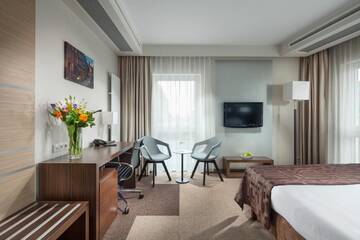 Фото номера Двухместный номер Делюкс с 1 кроватью Отель Hotel Arkon Park Business &amp; Sport г. Гданьск 5