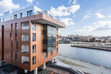 Фото номера Luxury One-Bedroom Apartment with Balcony and River View 2/34 Апартаменты Old Town - River Point by Welcome Apartment г. Гданьск 7