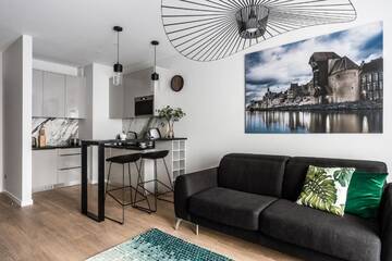 Фото номера Luxury One-Bedroom Apartment with Balcony and River View 2/34 Апартаменты Old Town - River Point by Welcome Apartment г. Гданьск 14