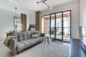 Фото номера Улучшенные апартаменты с балконом - 45A Апартаменты Blue Mandarin Riverside г. Гданьск 4