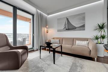 Фото номера Улучшенные апартаменты с видом на реку Апартаменты Blue Mandarin Riverside г. Гданьск 5