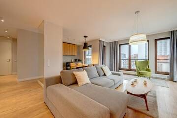 Фото номера One-Bedroom Apartment with River View and Balcony (4 Adults) Апартаменты Dom &amp; House - Apartments Old Town Szafarnia г. Гданьск 5